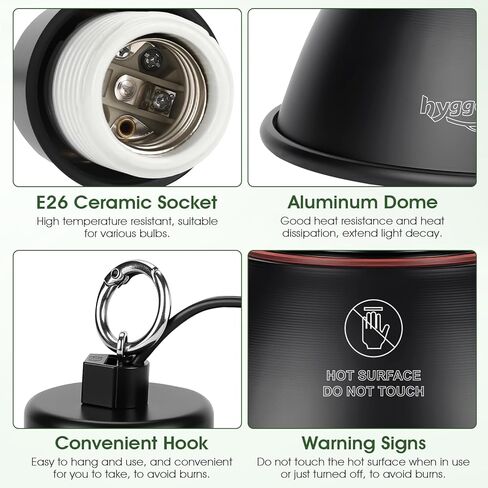 Reptile Heat Lamp Reptile Light Fixture 2Inch Shallow Dome with Dimmer and Cycle Timer, Max 100W, 2 Pack Heat Lamps UVB Bulb UVA Basking Light for Bearded Dragon Turtle Chicken Lizard Snake Gecko Tank in Saudi Arabia