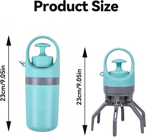 Pooper Scooper for Dogs, Dog Water Bottle with Food Container, Portable Claw Waste Scoop, Easy Clean Up Tool, Lightweight Built-in Garbage Bag Dispenser（Dog Walking Set） in Kuwait