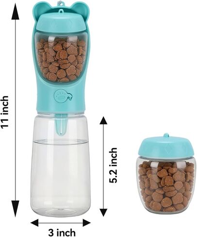 Pooper Scooper for Dogs, Dog Water Bottle with Food Container, Portable Claw Waste Scoop, Easy Clean Up Tool, Lightweight Built-in Garbage Bag Dispenser（Dog Walking Set） in Kuwait