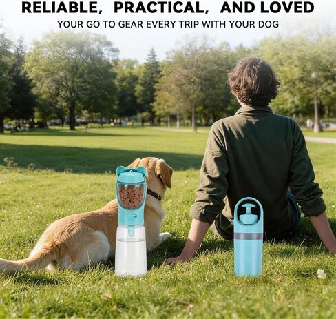Pooper Scooper for Dogs, Dog Water Bottle with Food Container, Portable Claw Waste Scoop, Easy Clean Up Tool, Lightweight Built-in Garbage Bag Dispenser（Dog Walking Set） in Kuwait