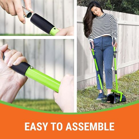 Pupzle Dry & Wet Dog Pooper Scooper with Bag Attachment, 40" Long Handle Pooper Scooper for Large Dogs, Dog Poop Scoop for Yard, Large Capacity Swivel Bin and Rake, 75 Bags, Patent Pending in Kuwait