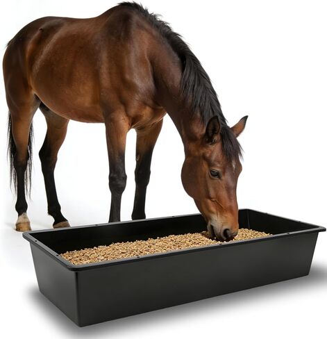 5 Pack Extra Large Capacity 12 Gallon /48 Quart Long Plastic Livestock Trough Heavy Duty Feed and Water Trough for Sheep Horses Pigs Crack Resistant Long Feeder Pan Resists Animal Trampling in Kuwait