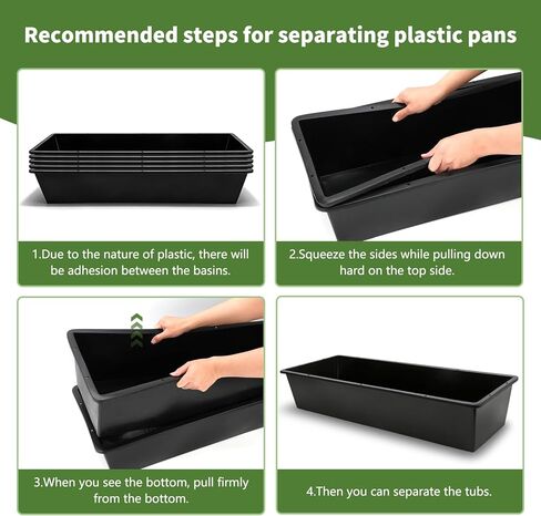 5 Pack Extra Large Capacity 12 Gallon /48 Quart Long Plastic Livestock Trough Heavy Duty Feed and Water Trough for Sheep Horses Pigs Crack Resistant Long Feeder Pan Resists Animal Trampling in Kuwait