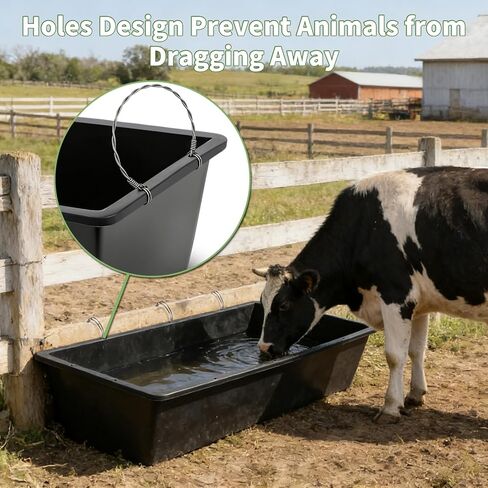 5 Pack Extra Large Capacity 12 Gallon /48 Quart Long Plastic Livestock Trough Heavy Duty Feed and Water Trough for Sheep Horses Pigs Crack Resistant Long Feeder Pan Resists Animal Trampling in Kuwait
