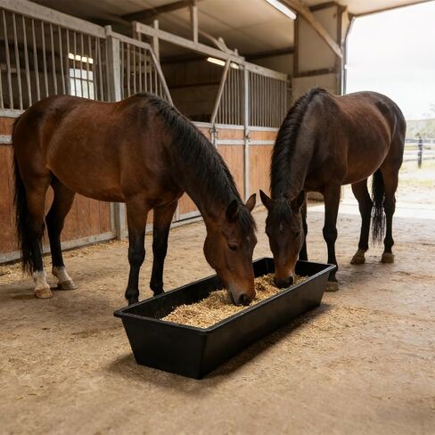 5 Pack Extra Large Capacity 12 Gallon /48 Quart Long Plastic Livestock Trough Heavy Duty Feed and Water Trough for Sheep Horses Pigs Crack Resistant Long Feeder Pan Resists Animal Trampling in Kuwait