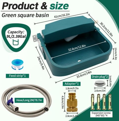 Automatic Water Dispenser Large Dog Water Bowl 9L/300oz Capacity for Cattle Horse Sheep Goat Drinking Tough in Kuwait