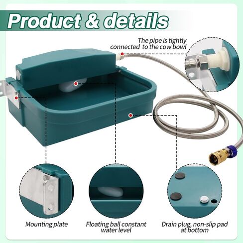 Automatic Water Dispenser Large Dog Water Bowl 9L/300oz Capacity for Cattle Horse Sheep Goat Drinking Tough in Kuwait