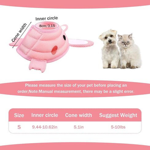 Nogeqi Soft Cone for Cats, Cute Rabbit Shape Cat Donut Collar, Adjustable Pink Cat E Collar, Lightweight Cats Cones to Stop Licking, After Surgery for Pets Small Dogs Kittes(M) in Saudi Arabia