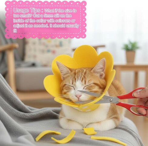 2 Pack Felt Cat Cone Collar Cute Flower Cone for Dogs to Stop Licking Comfortable Adjustable Cat Cones Collar Surgery Recovery Elizabethan Collars for Cats Kitten Puppy(Size M) in Kuwait