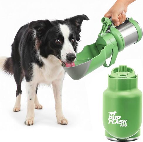 PupFlask Pro Dog Water Bottle | 30 or 50 OZ Double Wall Insulated Stainless Steel | Built-In Flip Cup Bowl | Leak Proof Cap | 24+ Hour Cold Water | Small & Large Dogs | Portable Pet Hydration Bottle in Kuwait