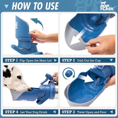 PupFlask Pro Dog Water Bottle | 30 or 50 OZ Double Wall Insulated Stainless Steel | Built-In Flip Cup Bowl | Leak Proof Cap | 24+ Hour Cold Water | Small & Large Dogs | Portable Pet Hydration Bottle in Kuwait