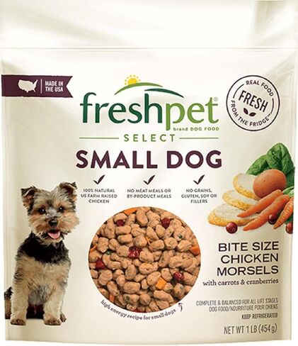 Freshpet طعام صحي وطبيعي للكلاب/السلالات الصغيرة، وصفة دجاج طازجة خالية من الحبوب، 1 رطل، أصفر (6-27975-01204-5) in Kuwait