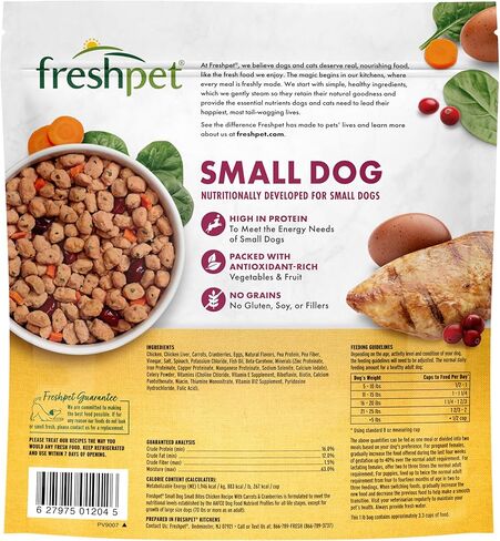 Freshpet طعام صحي وطبيعي للكلاب/السلالات الصغيرة، وصفة دجاج طازجة خالية من الحبوب، 1 رطل، أصفر (6-27975-01204-5) in Kuwait