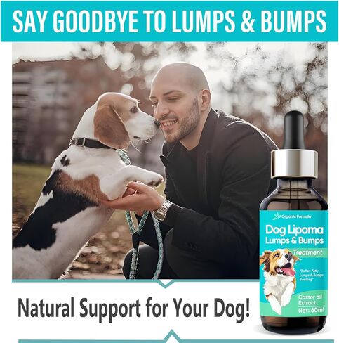 Lipoma Treatment for Dogs Cats - Lipoma Treatment Targets Guard for Dogs Lumps and Bumps, Castor Oil with Reishi & Turkey Tail Mushrooms to Lipoma Reduction & Boost Immune Health, 60ML in Kuwait