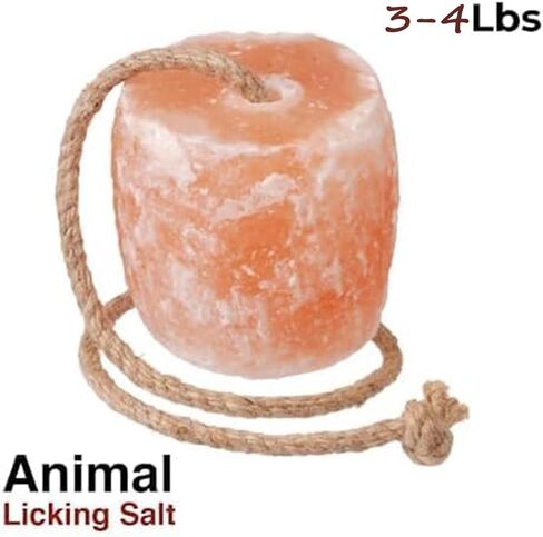 Himalayan Salt Lick for Horses, Livestock– (3-4 lbs) Natural Mineral Salt Block for Goats, Cattle & Deer with Hanging Rope, Weather-Resistant and Great for Dear Hunting (12) in Kuwait