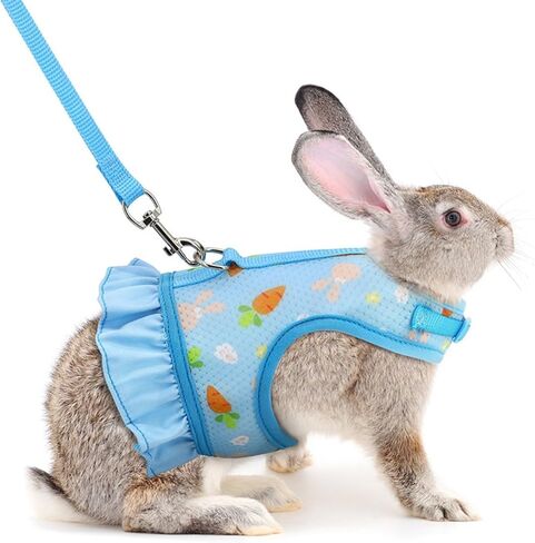 Hotlion Guinea Pig Harness and Leash Set, Soft Breathable Rabbit Harness and Leash Set Cute Mesh Bunny Vest Harness for Rabbit Hamster Clothes Kitten Ferret Puppy Small Pets Walking Gear, Pink L in Saudi Arabia
