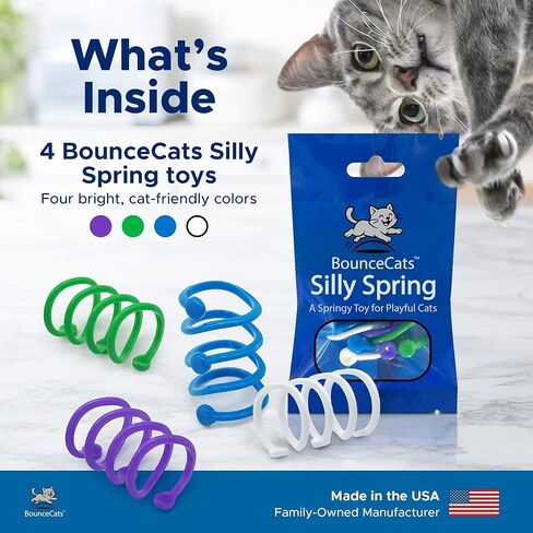 Cat Spring Toys Cats Can't Resist – Family Made in the USA, Set of 4 in Kuwait