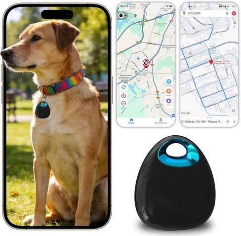 جهاز تعقب GPS للكلاب والقطط - مقاوم للماء، خفيف الوزن، محدد موقع صغير للحيوانات الأليفة في الوقت الفعلي مع بطارية لمدة عام واحد، لا يتطلب اشتراكًا أو بطاقة SIM، سجل التتبع، متوافق مع iOS وAndroid الآن 2026 in Kuwait