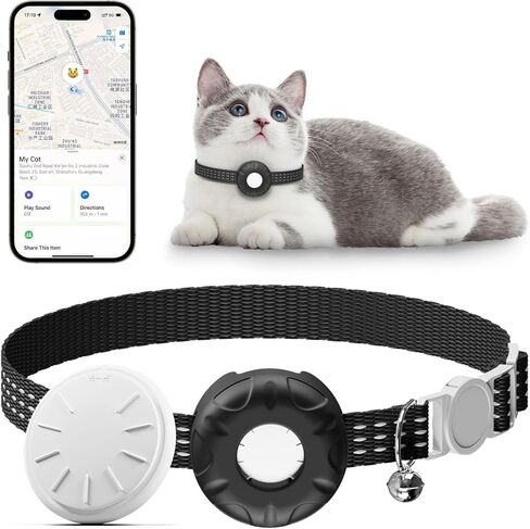 Cat Tracker,Pet Tracker for Cats Compatible with Apple Find My App(Only iOS),Waterproof Tracker Cat Collar with Safety Elastic Buckle,No Monthly Fee,Works with Any Collar (Orange) in Kuwait