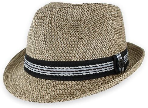 Belfry Men Women Summer Straw Trilby Fedora Hat in Blue Tan Black Luz Tan MED in Saudi Arabia