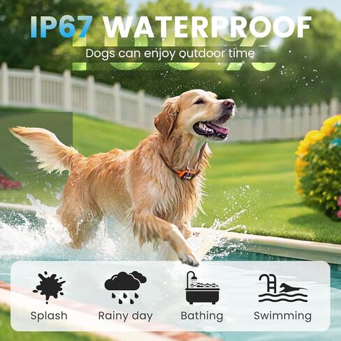 Smart Dog Bark Collar - Anti Barking Device for Large Medium Small Dogs, Stop Excessive Barking & Aggression Behavior, with 5 Modes & 5 Sensitivity, IP67 Waterproof for Indoor/Outdoor Use, Orange in Kuwait