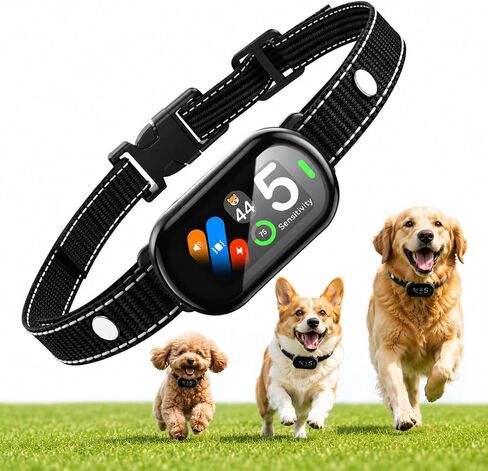 ZELLAR Smart AI Bark Collar for Large Medium Small Dogs（8-100lbs）, Anti Barking with 5 Training Modes Humane Training System, 5-Level Sensitivity, IP67 Waterproof, Fits Neck Sizes 8-25 inches in Kuwait