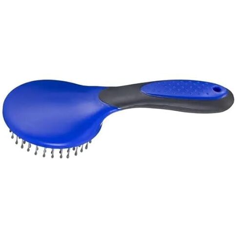 مشط MPMH Ergonomics Mane & Tail، فرشاة تنظيف جلدية ذات شعيرات طويلة من شعر الحصان، مريحة ومتينة وسهلة الاستخدام، مشط احترافي للعناية بالخيول، مشط شوكي للخيول (أزرق/رمادي) in Kuwait