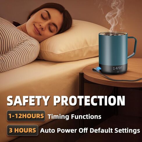 Magnetic Charging Cordless Self Heating Coffee Mug for Dad, Fast Heating & High Temperature 14Oz Smart Coffee Cup Warmer, 120 Mins-Hot Up to 149℉ Smart Mug Warmer, for Men(No APP) in Kuwait