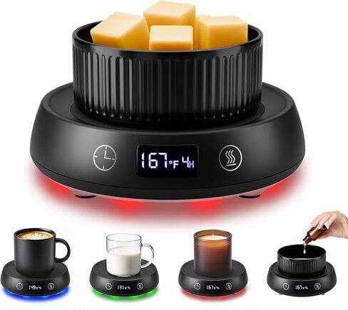 Mug Warmer for Desk, Electric Coffee Cup Warmer Candle Warmer 1-9H Delay Start & Auto Shut Off Timer, 3 Temperature Setting Smart Tea Beverage Coffee Warmer Wax Melt Warmer Scented Oil Wax Cube Melter in Saudi Arabia