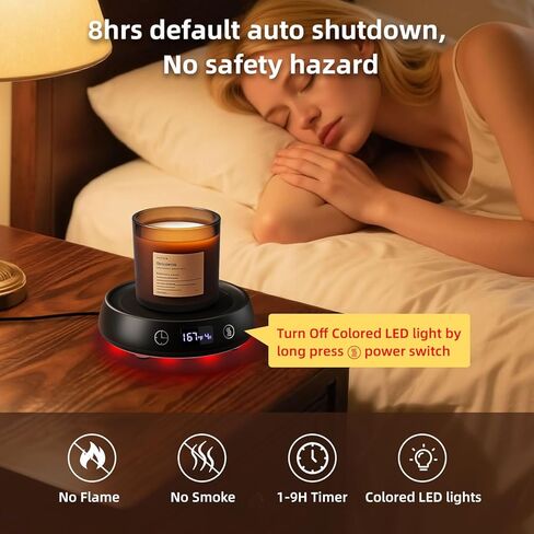Mug Warmer for Desk, Electric Coffee Cup Warmer Candle Warmer 1-9H Delay Start & Auto Shut Off Timer, 3 Temperature Setting Smart Tea Beverage Coffee Warmer Wax Melt Warmer Scented Oil Wax Cube Melter in Saudi Arabia