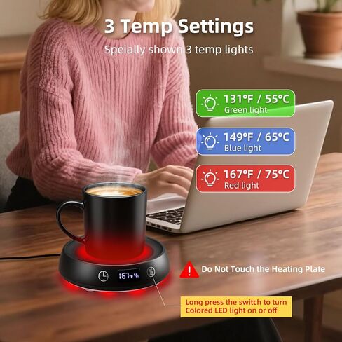Mug Warmer for Desk, Electric Coffee Cup Warmer Candle Warmer 1-9H Delay Start & Auto Shut Off Timer, 3 Temperature Setting Smart Tea Beverage Coffee Warmer Wax Melt Warmer Scented Oil Wax Cube Melter in Saudi Arabia