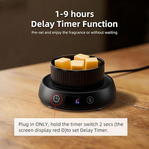 Mug Warmer for Desk, Electric Coffee Cup Warmer Candle Warmer 1-9H Delay Start & Auto Shut Off Timer, 3 Temperature Setting Smart Tea Beverage Coffee Warmer Wax Melt Warmer Scented Oil Wax Cube Melter in Saudi Arabia