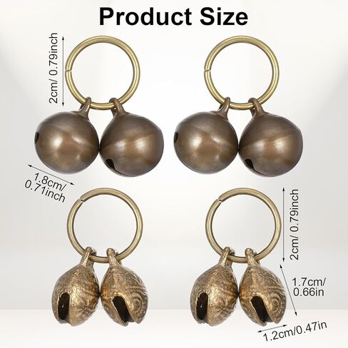 Copper Bells for Dog Cat Collars, 4PCS Loud Jingle Bells with Snap Clips for Pet Dogs Cats Tracking Anti Lost Training Safety Alert Collar Charm Accessory in Kuwait