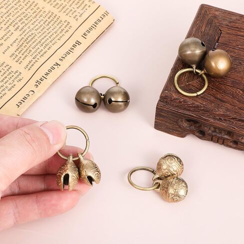 Copper Bells for Dog Cat Collars, 4PCS Loud Jingle Bells with Snap Clips for Pet Dogs Cats Tracking Anti Lost Training Safety Alert Collar Charm Accessory in Kuwait