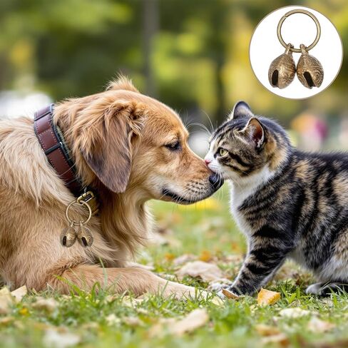 Copper Bells for Dog Cat Collars, 4PCS Loud Jingle Bells with Snap Clips for Pet Dogs Cats Tracking Anti Lost Training Safety Alert Collar Charm Accessory in Kuwait