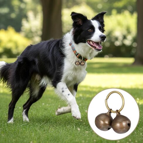 Copper Bells for Dog Cat Collars, 4PCS Loud Jingle Bells with Snap Clips for Pet Dogs Cats Tracking Anti Lost Training Safety Alert Collar Charm Accessory in Kuwait