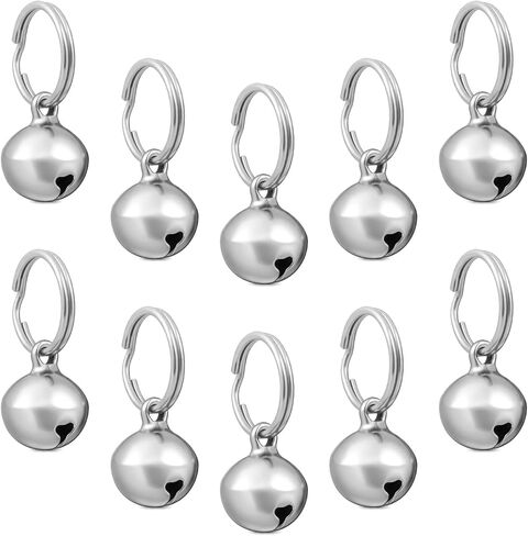 10Pcs Small Bells for Dog Collar, 1/2 Inch Pet Bells for Small Dogs And Cats for Puppy Collars Stainless Steel Anti-Lost Training Bells for Collars Pet Pendant Accessories in Saudi Arabia