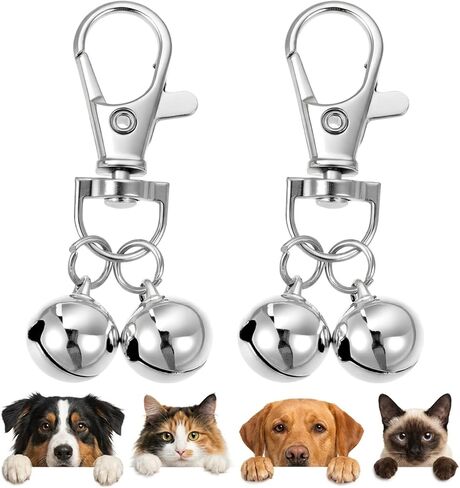 6 Pack Dog Collar Bell, Mini Tracking Pet Pendant Accessories for Cats and Dogs, Loud Clear Sound pet bells for Indoor and Outdoor Use Silver in Kuwait