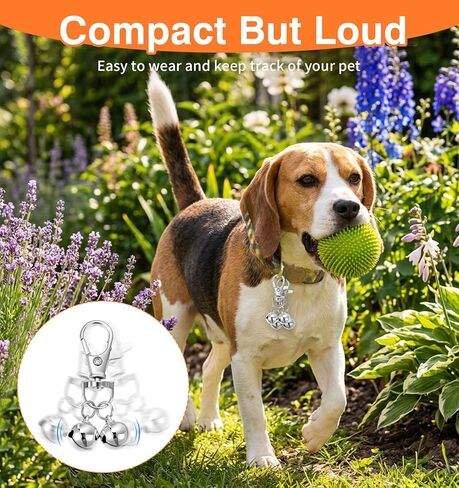 6 Pack Dog Collar Bell, Mini Tracking Pet Pendant Accessories for Cats and Dogs, Loud Clear Sound pet bells for Indoor and Outdoor Use Silver in Kuwait