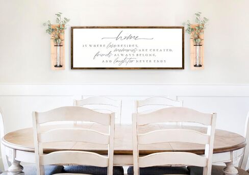 12x24 inches, Home Is Where Love Resides Wooden Sign | Rustic Handmade Wall Art | Inspirational Quote Decor | Farmhouse Style | Family Memories | Unique Gift Idea | Distressed Wood in Kuwait