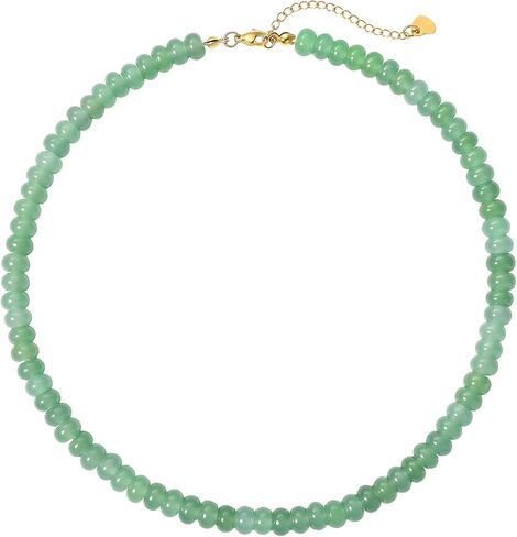 Beaded Necklace for Women,Natural Gemstone Necklace for Women,Colorful Bead Choker Necklace Handmade Surfer Beach Necklace Trendy Jewelry Gift for Women in Saudi Arabia