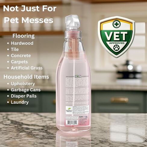 ION Fusion Cat Urine Odor Eliminator for Strong Odor, Dissolve Odors on Molecular Basis, Cat Litter Deodorizer Odor Absorber, Pet Stain Remover, Patent Refill Pod, Non-Enzymatic Formula, 32oz + Refill in Kuwait