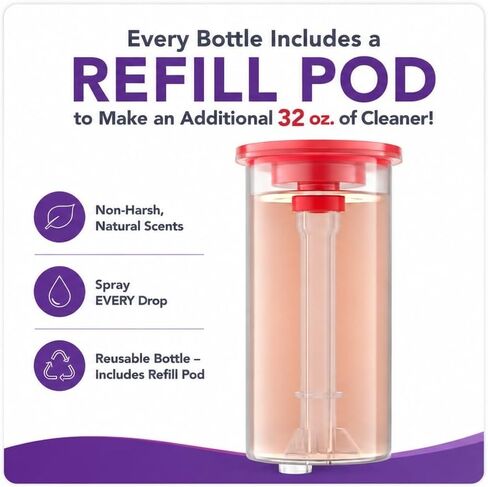ION Fusion Cat Urine Odor Eliminator for Strong Odor, Dissolve Odors on Molecular Basis, Cat Litter Deodorizer Odor Absorber, Pet Stain Remover, Patent Refill Pod, Non-Enzymatic Formula, 32oz + Refill in Kuwait