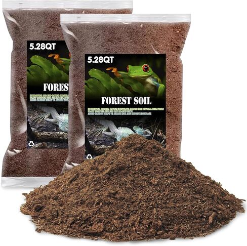 VCEPJH 2 Pcs Reptile Substrate Burrowing Tortoise Bedding for Habitat Bearded Dragon Enclosure Topsoil Terrarium Substrate for Snake Tarantula Gecko Lizard Spidey Frog Hermit Crab (5 L) in Kuwait