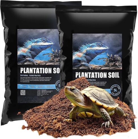 VCEPJH 2 Pcs Reptile Substrate Burrowing Tortoise Bedding for Habitat Bearded Dragon Enclosure Topsoil Terrarium Substrate for Snake Tarantula Gecko Lizard Spidey Frog Hermit Crab (5 L) in Saudi Arabia