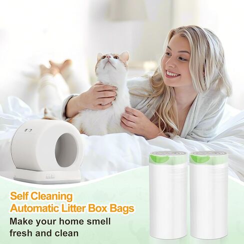 80 قطعة من بطانات صندوق فضلات القطط، متوافقة مع Meo Want MW-SC01/SC02/SC09/ SC01-Y، أكياس قمامة ذات أدراج نفايات روبوتية ذات رباط سميك شديدة التحمل، 18 بوصة × 12.6 بوصة in Kuwait