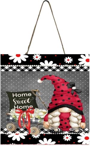 لافتة هوم سويت هوم الدعسوقة جنوم الخشبية الصغيرة مقاس 5 بوصة × 5 بوصة in Kuwait