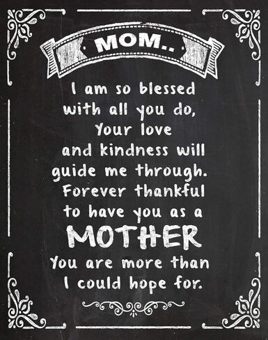لوحة لافتة فنية جدارية مقاس 11 × 14 من Mom I am so Blessed - ديكور منزلي رائع وهدية عيد الأم أو عيد الميلاد أقل من 15 دولارًا in Kuwait