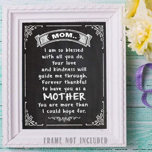 لوحة لافتة فنية جدارية مقاس 11 × 14 من Mom I am so Blessed - ديكور منزلي رائع وهدية عيد الأم أو عيد الميلاد أقل من 15 دولارًا in Kuwait