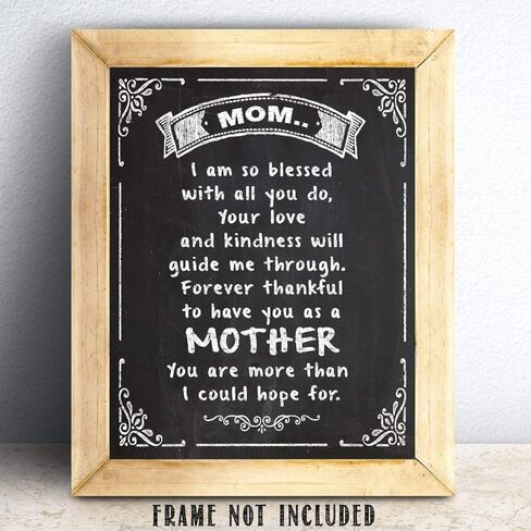 لوحة لافتة فنية جدارية مقاس 11 × 14 من Mom I am so Blessed - ديكور منزلي رائع وهدية عيد الأم أو عيد الميلاد أقل من 15 دولارًا in Kuwait